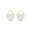 Thumbnail Image 2 of Multi-Diamond Heart Padlock Stud Earrings 1/5 ct tw 10K Yellow Gold