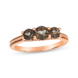 Le Vian Chocolate Quartz Ring 1/10 ct tw Diamonds 14K Strawberry Gold