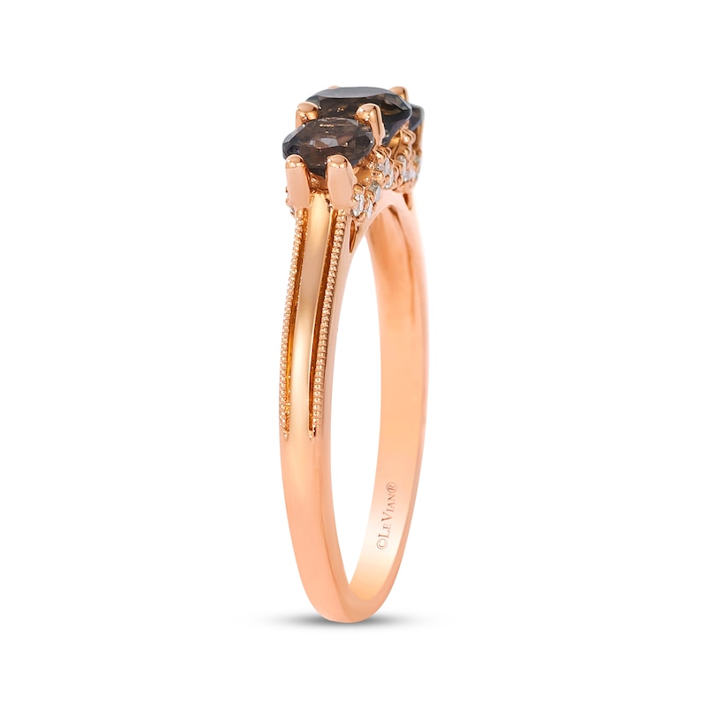 Main Image 2 of Le Vian Chocolate Quartz Ring 1/10 ct tw Diamonds 14K Strawberry Gold