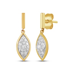 STUDIO BY KAY Lab-Grown Diamond Multi-Stone Marquise Dangle Earrings 1/5 ct tw 24K Yellow Gold Vermeil Sterling Silver