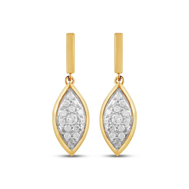 Main Image 2 of STUDIO BY KAY Lab-Grown Diamond Multi-Stone Marquise Dangle Earrings 1/5 ct tw 24K Yellow Gold Vermeil Sterling Silver