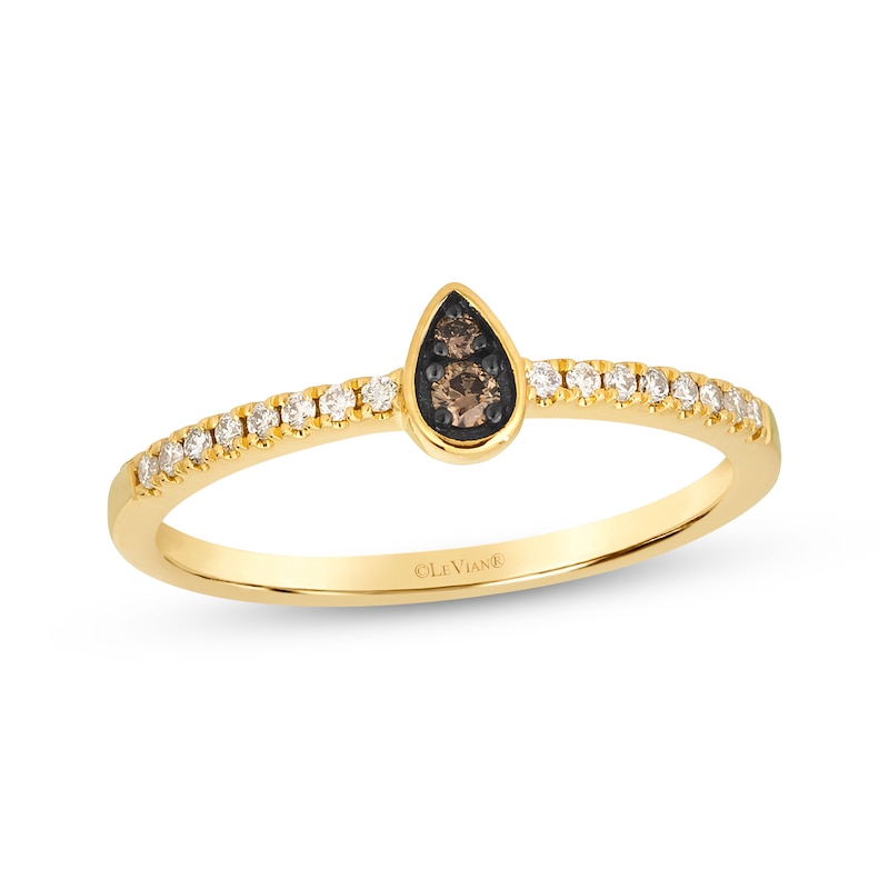 Main Image 1 of Le Vian Diamond Teardrop Frame Ring 1/6 ct tw 14K Honey Gold