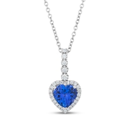 Le Vian Heart-Shaped Tanzanite Drop Necklace 1/4 ct tw Diamonds Platinum 18"