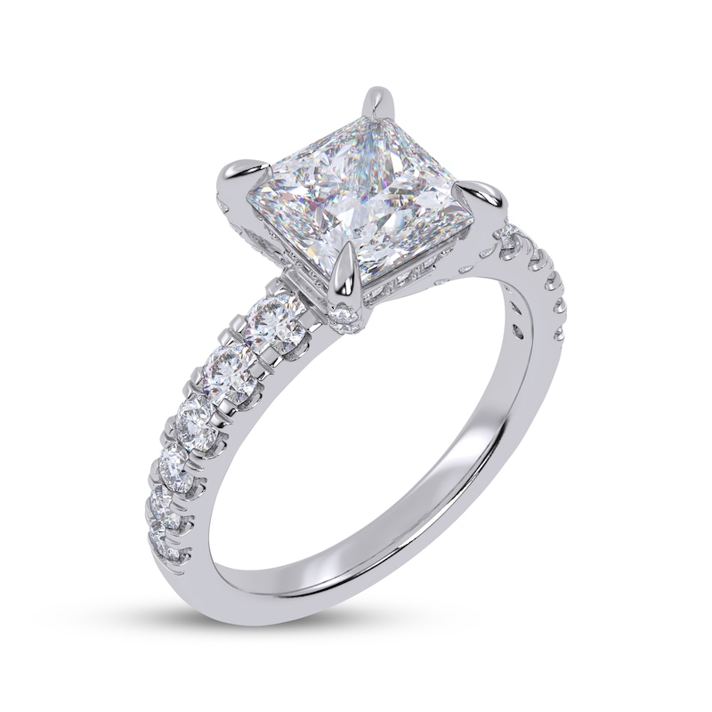 Main Image 2 of Now + Forever Lab-Grown Diamonds Princess-Cut Hidden Halo Engagement Ring 2-1/4 ct tw 14K White Gold