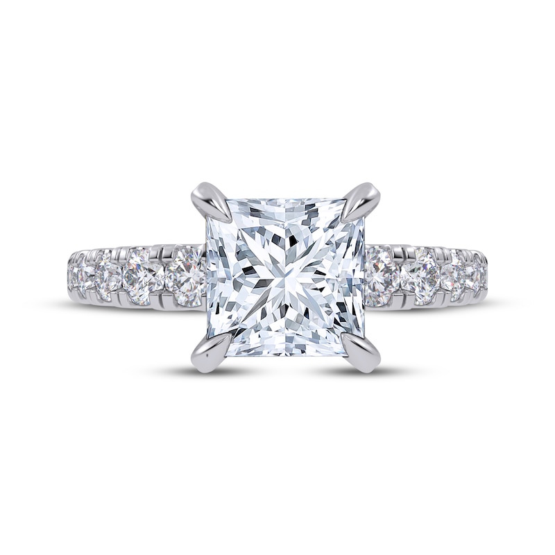 Main Image 3 of Now + Forever Lab-Grown Diamonds Princess-Cut Hidden Halo Engagement Ring 2-1/4 ct tw 14K White Gold