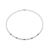 Thumbnail Image 2 of Emerald-Cut Blue Lab-Created Sapphire & White Lab-Created Sapphire Station Necklace Sterling Silver 18"
