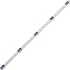 Thumbnail Image 3 of Emerald-Cut Blue Lab-Created Sapphire & White Lab-Created Sapphire Station Necklace Sterling Silver 18"