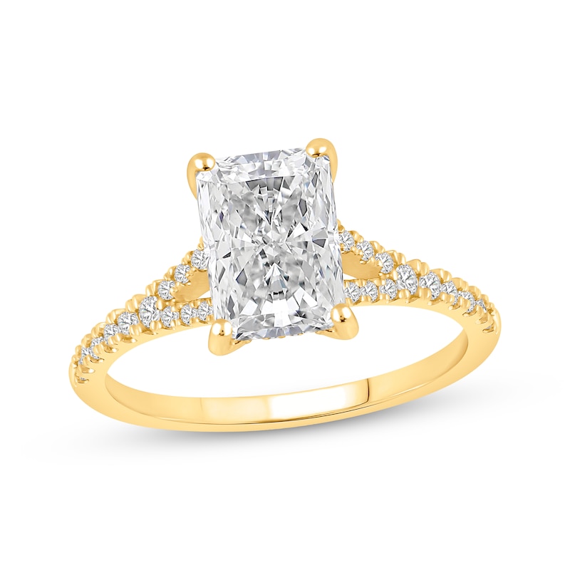 Main Image 1 of Lab-Grown Diamonds Radiant-Cut Engagement Ring 2-3/4 ct tw 14K Yellow Gold
