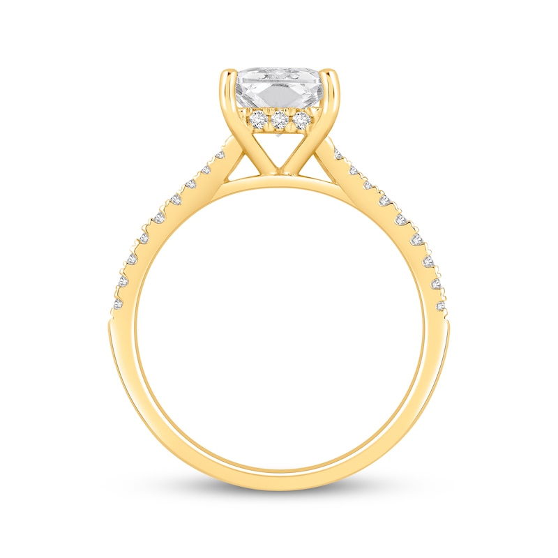 Main Image 3 of Lab-Grown Diamonds Radiant-Cut Engagement Ring 2-3/4 ct tw 14K Yellow Gold
