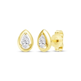 STUDIO BY KAY Pear-Shaped Lab-Grown Diamond Solitaire Stud Earrings 1/5 ct tw 24K Yellow Gold Vermeil Sterling Silver