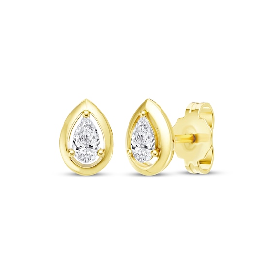 STUDIO BY KAY Pear-Shaped Lab-Grown Diamond Solitaire Stud Earrings 1/5 ct tw 24K Yellow Gold Vermeil Sterling Silver