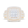 Thumbnail Image 3 of Now + Forever Princess-Cut Multi-Diamond Double Halo Engagement Ring 3 ct tw 10K Yellow Gold