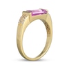 Thumbnail Image 2 of STUDIO BY KAY Baguette-Cut Pink Lab-Created Sapphire & White Lab-Created Sapphire Ring 24K Yellow Gold Vermeil Sterling Silver