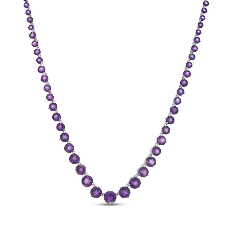 Main Image 1 of STUDIO BY KAY Amethyst Tennis Necklace Sterling Silver 18"