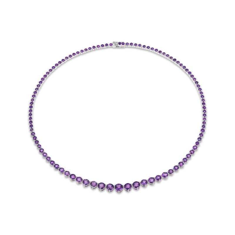 Main Image 2 of STUDIO BY KAY Amethyst Tennis Necklace Sterling Silver 18"