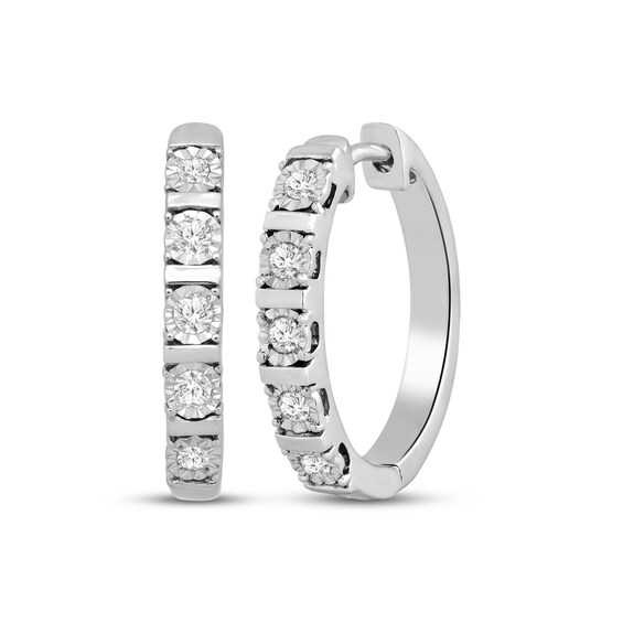 Diamond Hoop Earrings 1/4 ct tw Sterling Silver