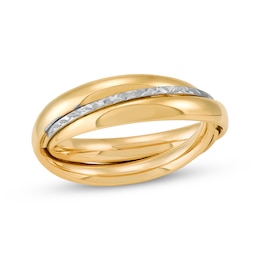 Italian Brilliance Diamond-Cut Overlapping Ring 14K Yellow Gold