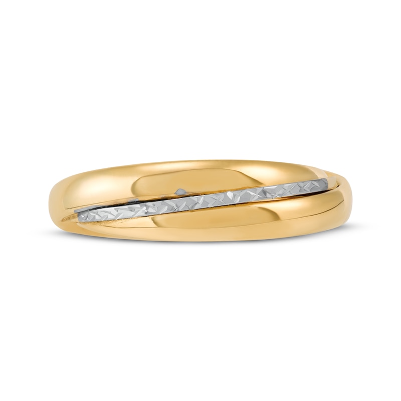 Main Image 3 of Italian Brilliance Diamond-Cut Overlapping Ring 14K Yellow Gold