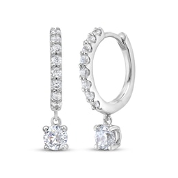 KAY Lab-Grown Diamonds Dangle Hoop Earrings 1 ct tw 10K White Gold