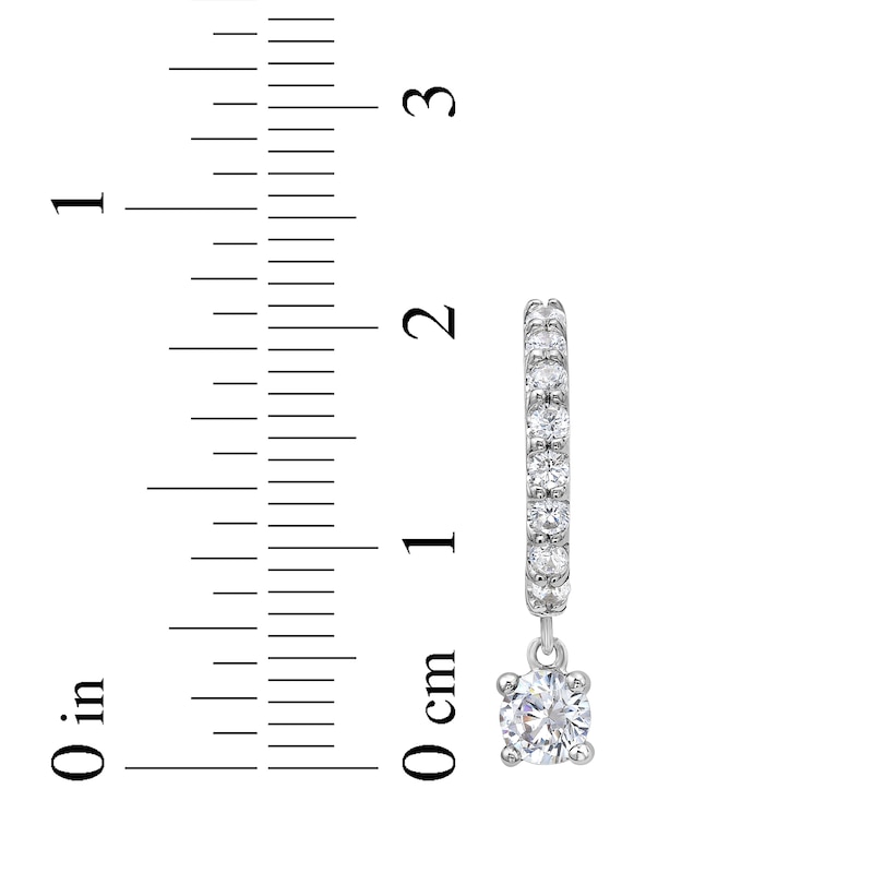 Main Image 5 of KAY Lab-Grown Diamonds Dangle Hoop Earrings 1 ct tw 10K White Gold