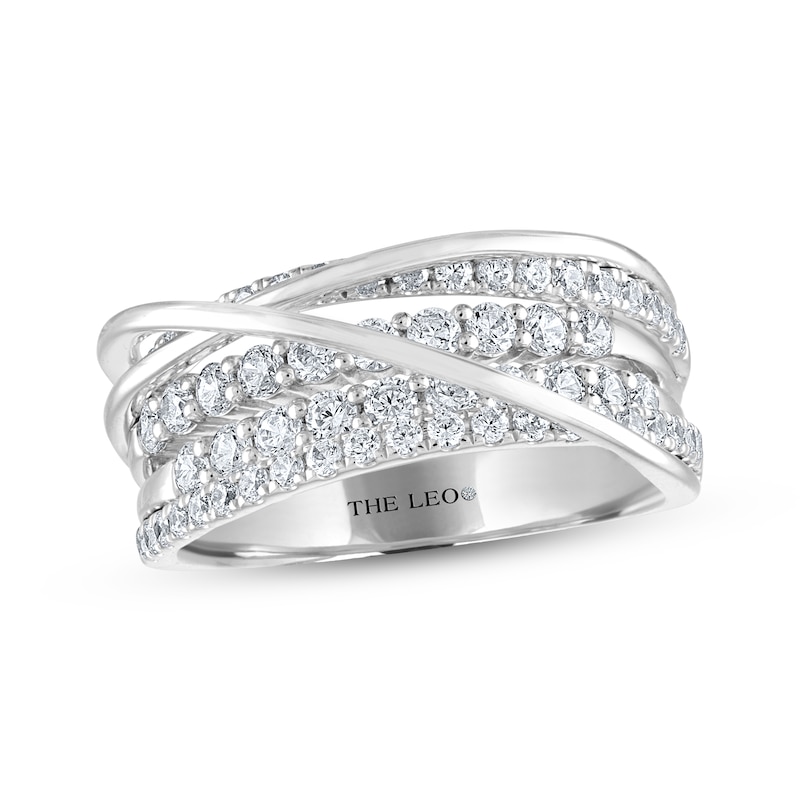 Main Image 1 of THE LEO Diamond Crisscross Orbit Fashion Ring 1 ct tw 14K White Gold