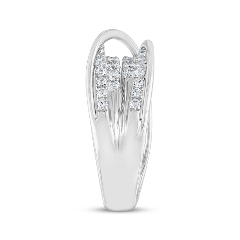 Main Image 2 of THE LEO Diamond Crisscross Orbit Fashion Ring 1 ct tw 14K White Gold