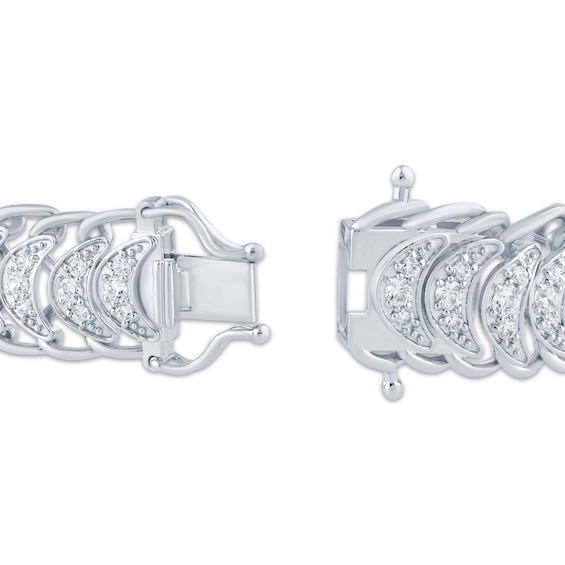 Thumbnail Image 2 of KAY Lab-Grown Diamonds Crescent Link Bracelet 2 ct tw Sterling Silver 7"