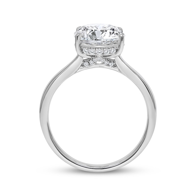 Main Image 2 of Now + Forever Lab-Grown Diamonds Oval-Cut Solitaire Hidden Halo Engagement Ring 4-1/6 ct tw 14K White Gold (F/VS2)