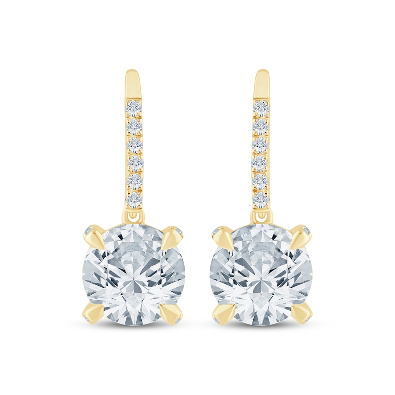 Main Image 2 of Monique Lhuillier Bliss Lab-Grown Diamond Drop Earrings 3-1/3 ct tw 24K Yellow Gold Vermeil Sterling Silver