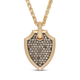 Neil Lane Men's Desert Diamonds Shield Necklace 1/2 ct tw 10K Yellow Gold 22"
