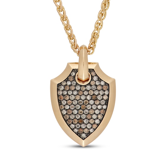 Neil Lane Men's Desert Diamonds Shield Necklace 1/2 ct tw 10K Yellow Gold 22"