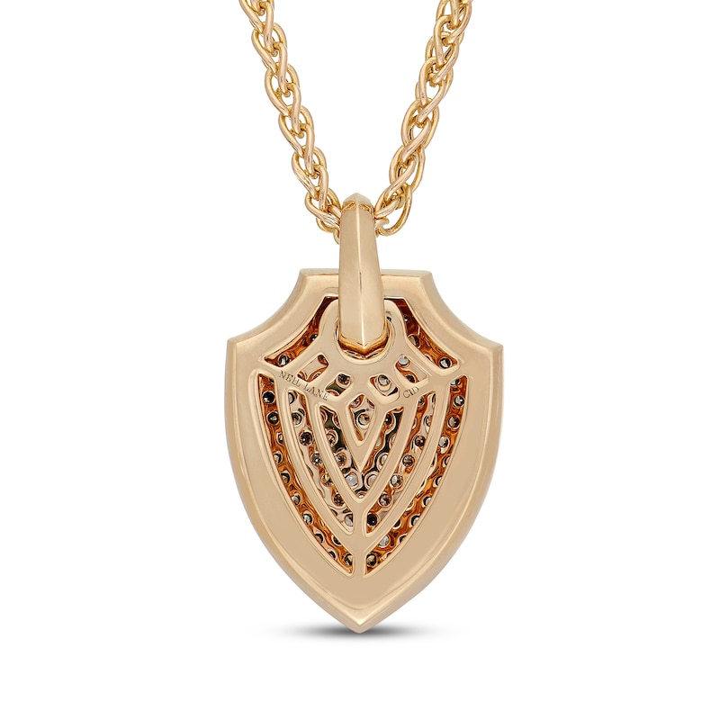 Main Image 3 of Neil Lane Men's Desert Diamonds Shield Necklace 1/2 ct tw 10K Yellow Gold 22"