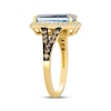 Thumbnail Image 2 of Le Vian Baguette-Cut Blue Topaz Ring 1/2 ct tw Diamonds 14K Honey Gold