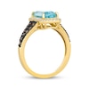 Thumbnail Image 3 of Le Vian Baguette-Cut Blue Topaz Ring 1/2 ct tw Diamonds 14K Honey Gold