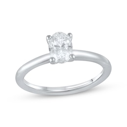 Now + Forever Lab-Grown Diamonds Oval-Cut Solitaire Engagement Ring 1 ct tw 14K White Gold (F/SI2)