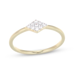 STUDIO BY KAY Lab-Grown Diamond Geometric Ring 1/10 ct tw 24K Yellow Gold Vermeil Sterling Silver
