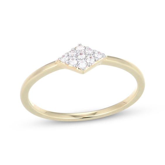 STUDIO BY KAY Lab-Grown Diamond Geometric Ring 1/10 ct tw 24K Yellow Gold Vermeil Sterling Silver