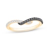 Thumbnail Image 1 of Now + Forever Black & White Diamond Crisscross Anniversary Ring 1/4 ct tw 10K Yellow Gold