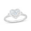 Thumbnail Image 1 of Multi-Diamond Heart-Shaped Promise Ring 1/6 ct tw 10K White Gold