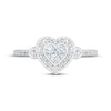 Thumbnail Image 3 of Multi-Diamond Heart-Shaped Promise Ring 1/6 ct tw 10K White Gold