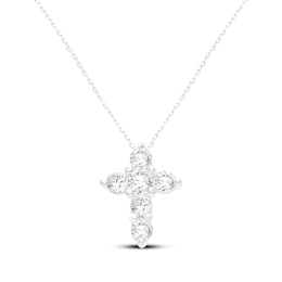 KAY Lab-Grown Diamonds Cross Necklace 1/4 ct tw 10K White Gold 18"
