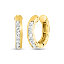 KAY Lab-Grown Diamonds Clip On Hoop Earrings 1/4 ct tw 10K Yellow Gold