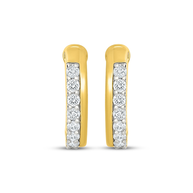 Main Image 2 of KAY Lab-Grown Diamonds Clip On Hoop Earrings 1/4 ct tw 10K Yellow Gold