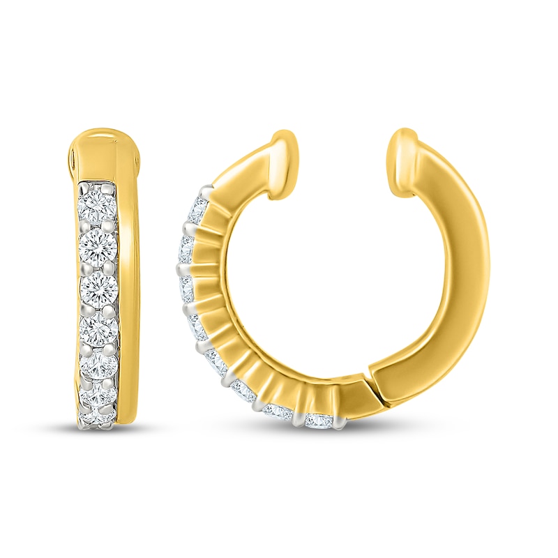 Main Image 3 of KAY Lab-Grown Diamonds Clip On Hoop Earrings 1/4 ct tw 10K Yellow Gold