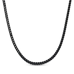 6mm Foxtail Chain Necklace Black Ion-Plated Stainless Steel 26"