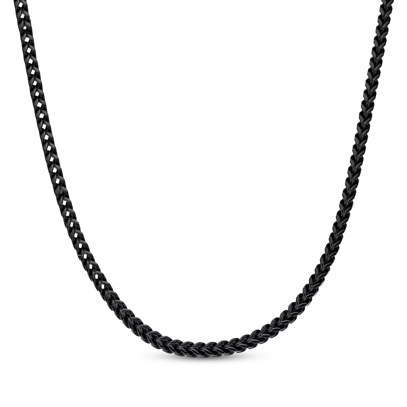 Main Image 1 of 6mm Foxtail Chain Necklace Black Ion-Plated Stainless Steel 26"
