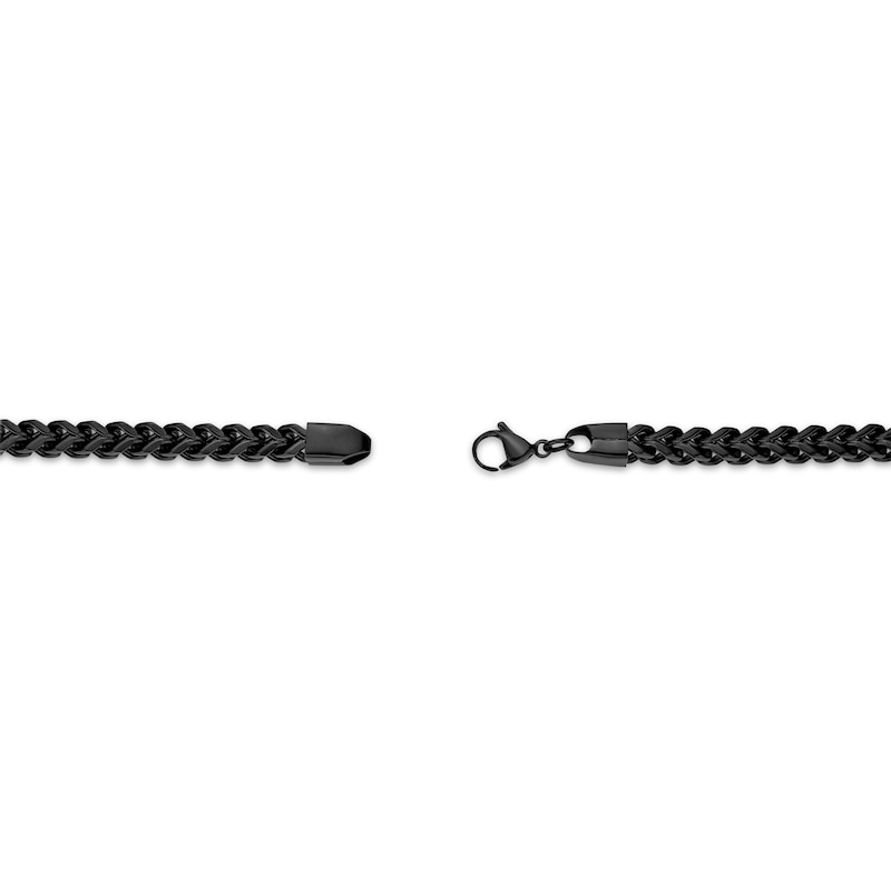 Main Image 3 of 6mm Foxtail Chain Necklace Black Ion-Plated Stainless Steel 26"
