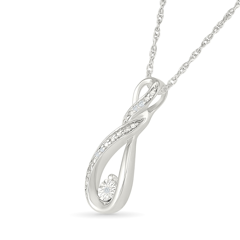 Main Image 2 of Diamond Accent Infinity Twist Necklace Sterling Silver