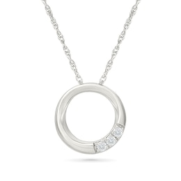 KAY Lab-Grown Diamonds 3-Stone Circle Necklace 1/20 ct tw Sterling Silver
