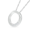 Thumbnail Image 2 of KAY Lab-Grown Diamonds 3-Stone Circle Necklace 1/20 ct tw Sterling Silver